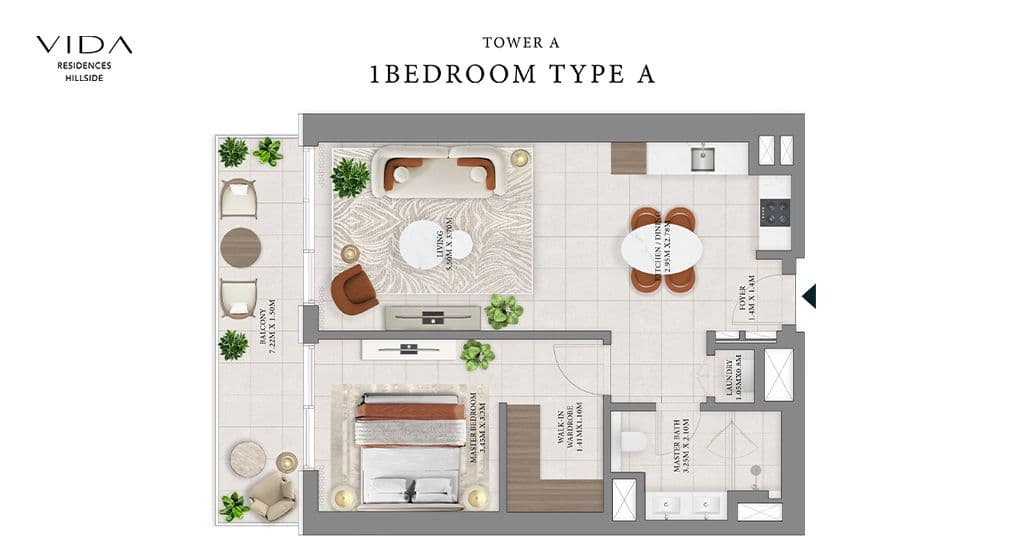 1-BR TYPE-A (Tower A)