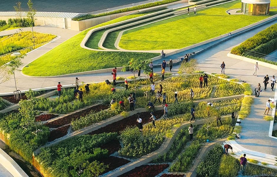 30% open and green spaces