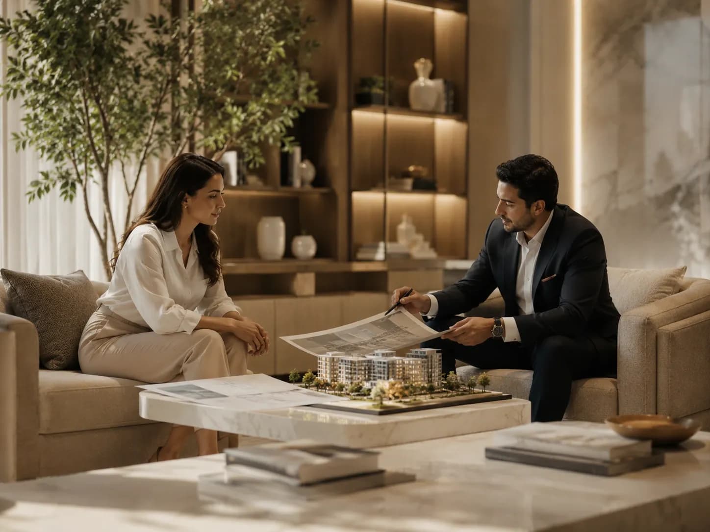 SSG Seven Properties advisor assisting a client with Dubai real estate options
